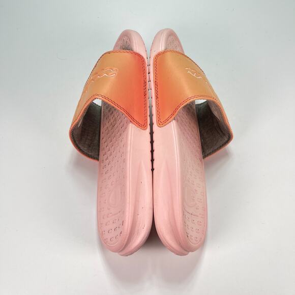 Champion Super Slide Split Script Orange Pink Slip On Sandals Women’s Size 6W - Picture 7 of 9